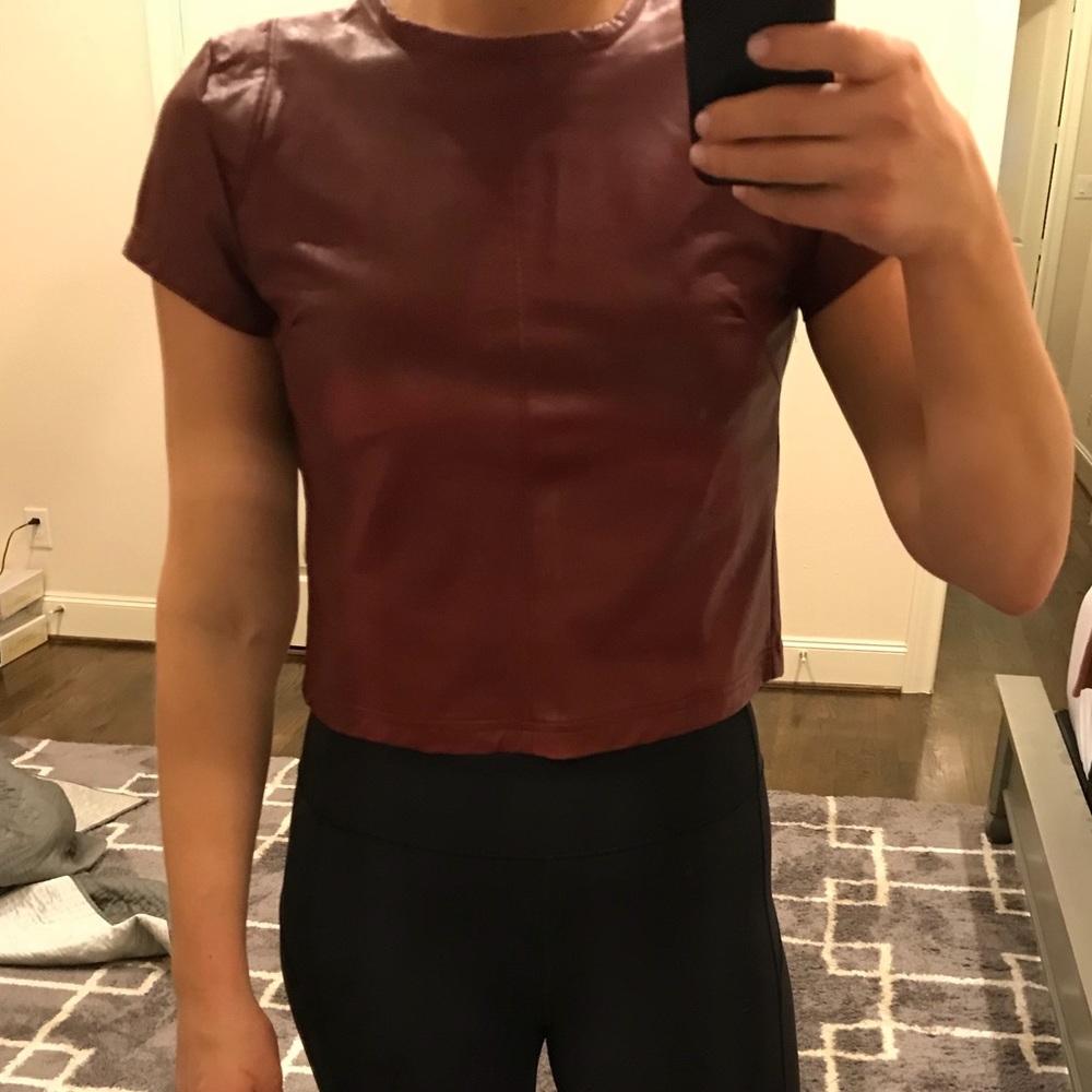 Maroon Leather Medium Top